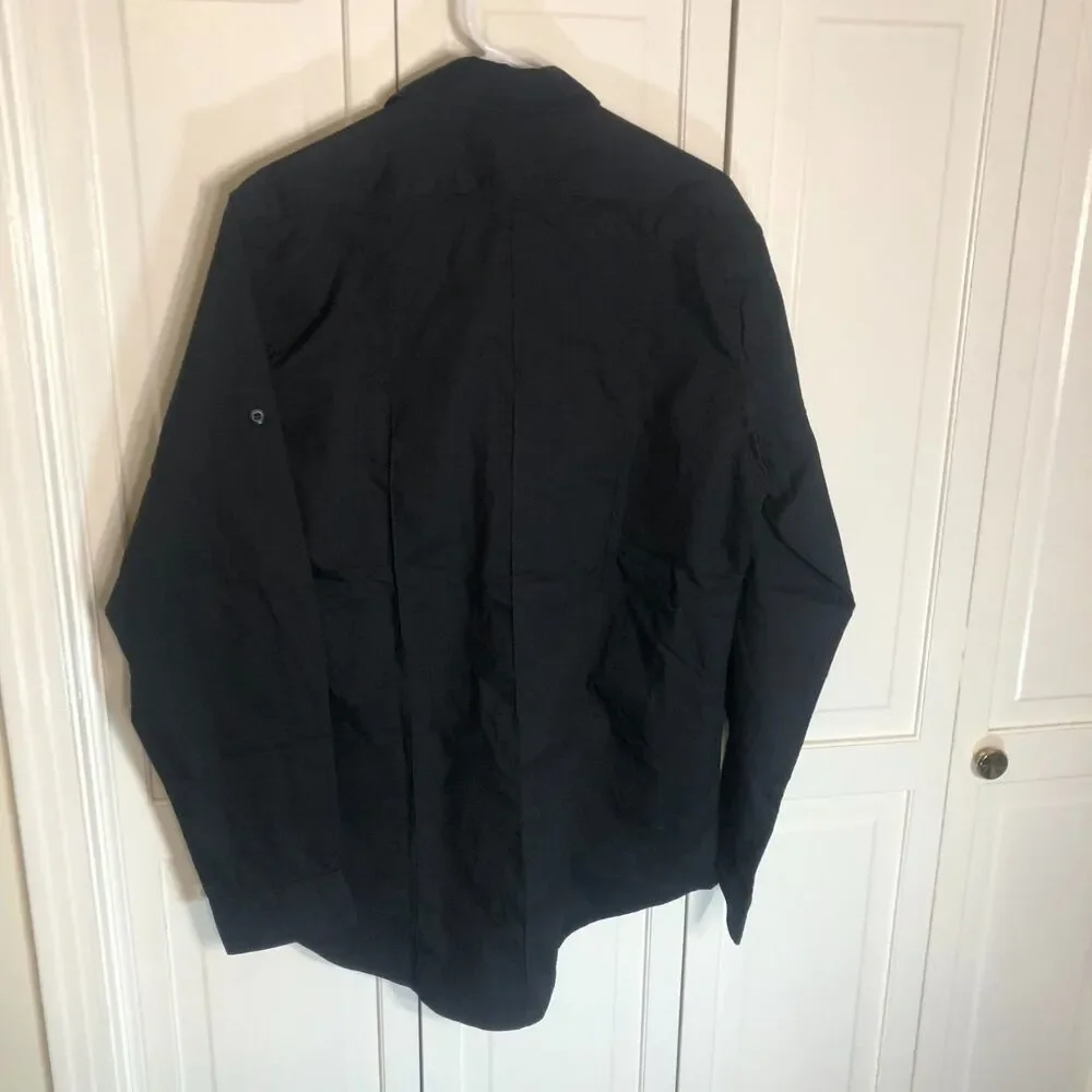 NWT Galls Women's G-Flex Class B Convertible Sleeve Shirt Black LG LNG